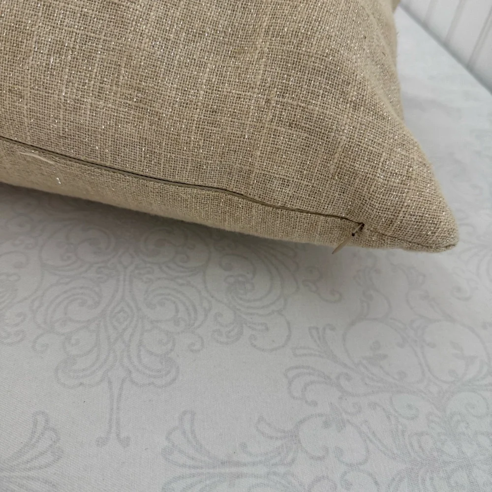 Storehouse Linen Lumbar Throw Pillow Duck Down MR & MRS Print Newlyweds Wedding